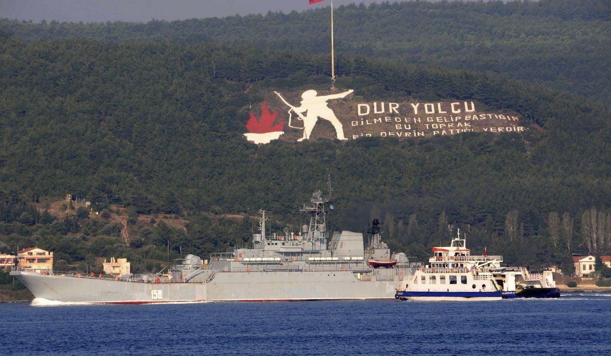 NextImg:Ukrainian military says it sank a Russian landing ship in the Black Sea