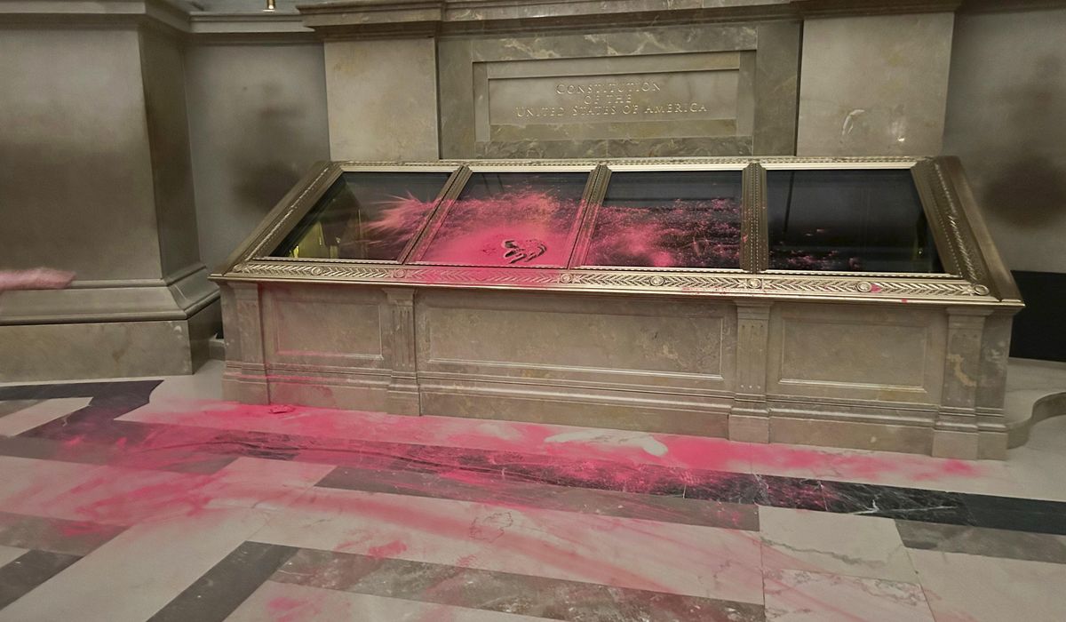 NextImg:Climate activists get prison time for dumping red powder on Constitution