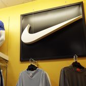 In this Nov. 29, 2019, photo, Nike clothes are displayed at a store in Colma, Calif. (AP Photo/Jeff Chiu) **FILE**