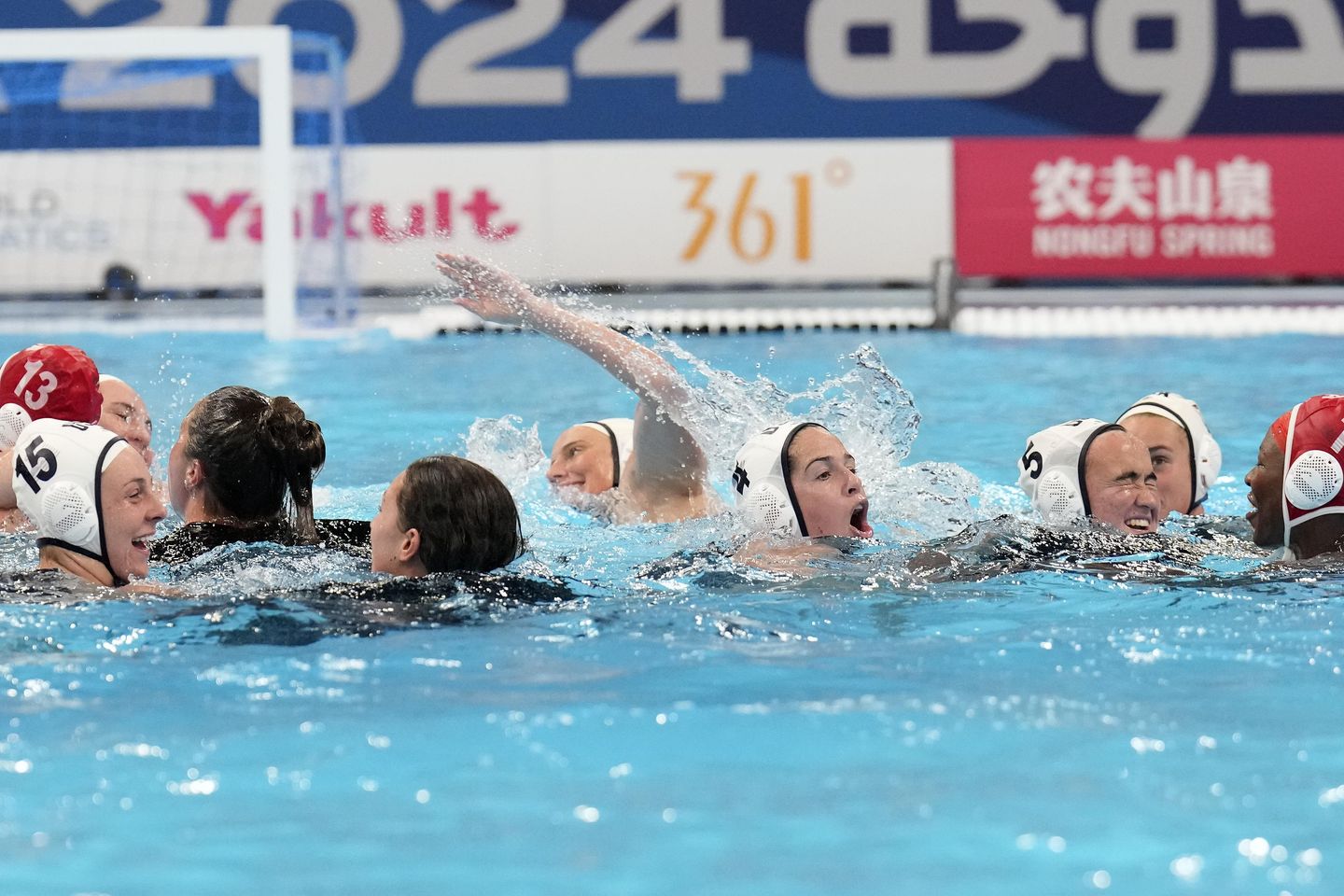 U.S. wins another women's water polo world title, beating Hungary 8-7 for gold
