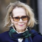 E. Jean Carroll leaves Manhattan federal court, Oct. 23, 2023, in New York. Former President Donald Trump’s lawyers asked a New York judge Friday, Feb. 23, 2024, to suspend an $83.3 million defamation verdict won won by Carroll on the grounds that it likely will not stand. (AP Photo/Frank Franklin II, File)
