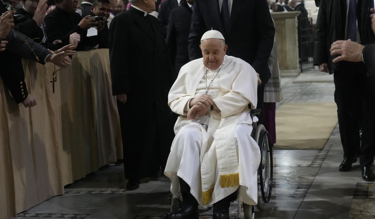 NextImg:Pope Francis cancels a meeting with Rome deacons because of mild flu, the Vatican says
