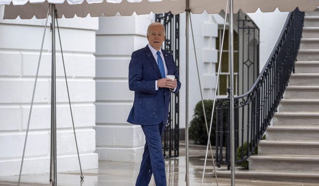 President Joe Biden walks out of the White House in Washington, Wednesday, Feb. 28, 2024, to board Marine One for a short trip to Walter Reed National Military Medical Center in Bethesda, Md. (AP Photo/Andrew Harnik)
