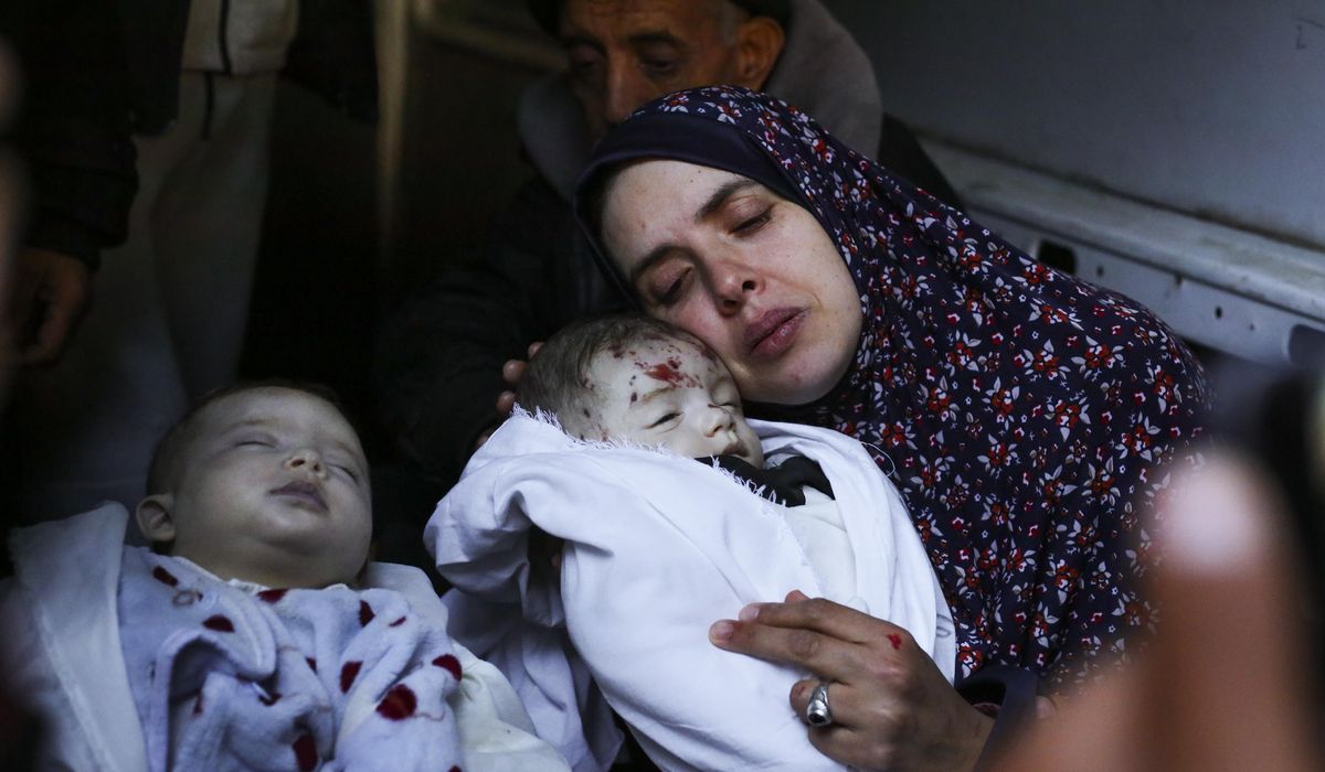 NextImg:After 10 years of trying, a Palestinian woman had twins. An Israeli strike killed them both