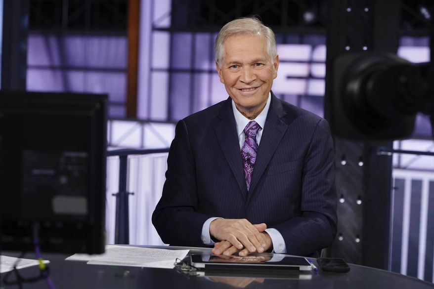 In a photo supplied by ESPN, Chris Mortensen appears on the set of Sunday NFL Countdown at ESPN's studios in Bristol, Conn., on Sept. 22, 2019. Mortensen, the award-winning journalist who covered the NFL for close to four decades, including 32 as a senior analyst at ESPN, died Sunday, March 3, 2024. (ESPN via AP)