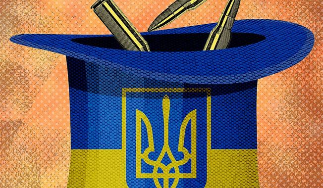 Supporting Ukraine against Russia illustration by Greg Groesch / The Washington Times