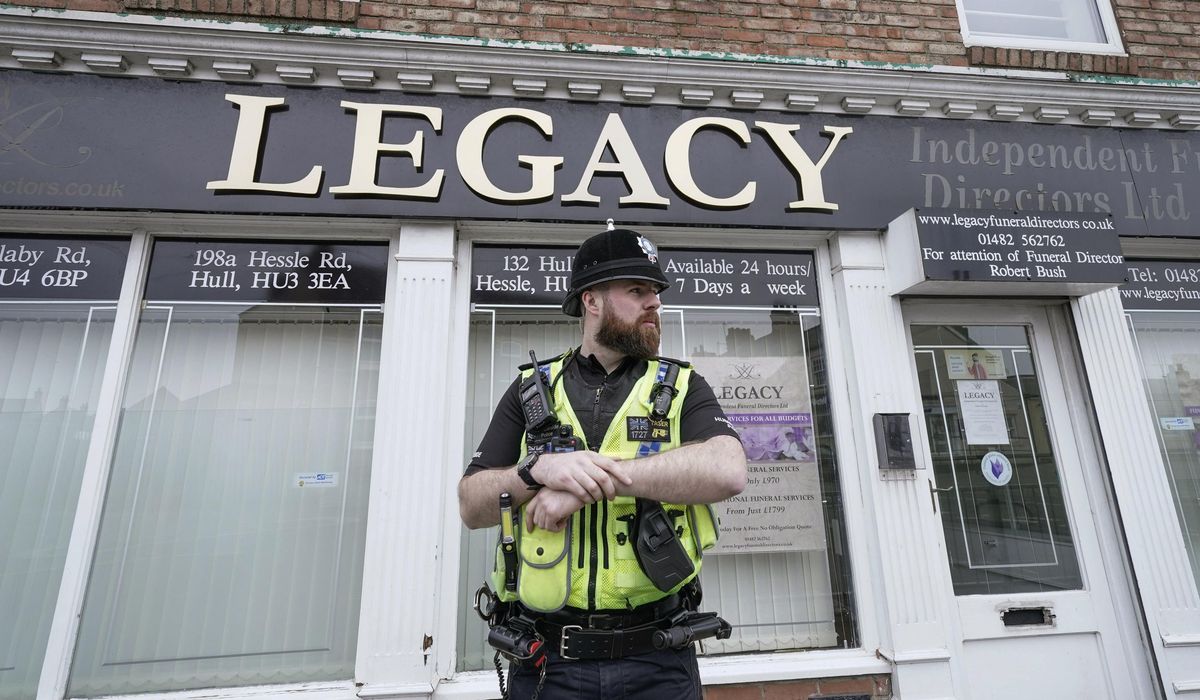 NextImg:Police remove 34 bodies from English funeral home and arrest 2 for fraud and preventing burial