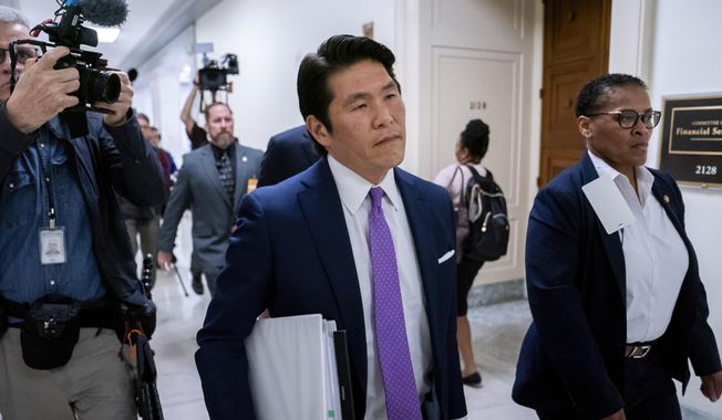 Special counsel Robert Hur arrives ahead of a hearing of the House Judiciary Committee in the Rayburn House Office Building on Capitol Hill in Washington, Tuesday, March 12, 2024. (AP Photo/Nathan Howard)