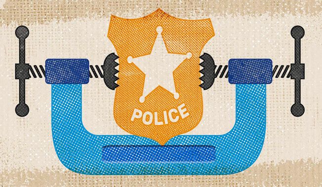 Democrats clamp down on police illustration by Greg Groesch / The Washington Times