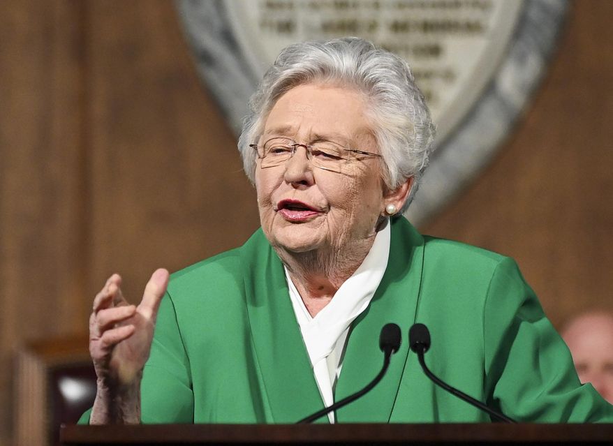 Alabama Gov. Kay Ivey delivers her State of the State address, March 7, 2023, in Montgomery, Ala. (AP Photo/Julie Bennett, File)