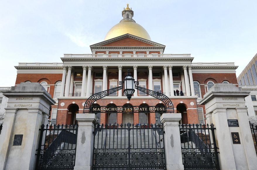The Massachusetts Statehouse is seen, Jan. 2, 2019, in Boston. A Massachusetts bill that bars someone from sharing explicit images or videos without their consent was approved Thursday, March 21, 2024, by the Massachusetts Senate. (AP Photo/Elise Amendola, File)