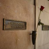Marilyn Monroe&#x27;s Crypt with a fresh red rose at Westwood Memorial Park on March 2, 2012. 2012 is the 50th anniversary of Monroe&#x27;s death on 5th of August 1962. File photo credit: Sehenswerk via Shutterstock.