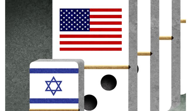 Israel and America&#x27;s survival illustration by Alexander Hunter/The Washington Times