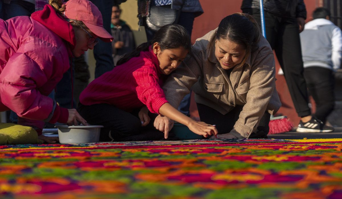 NextImg:Hours to make and seconds to destroy, Holy Week flower carpets are a labor of love in Guatemala