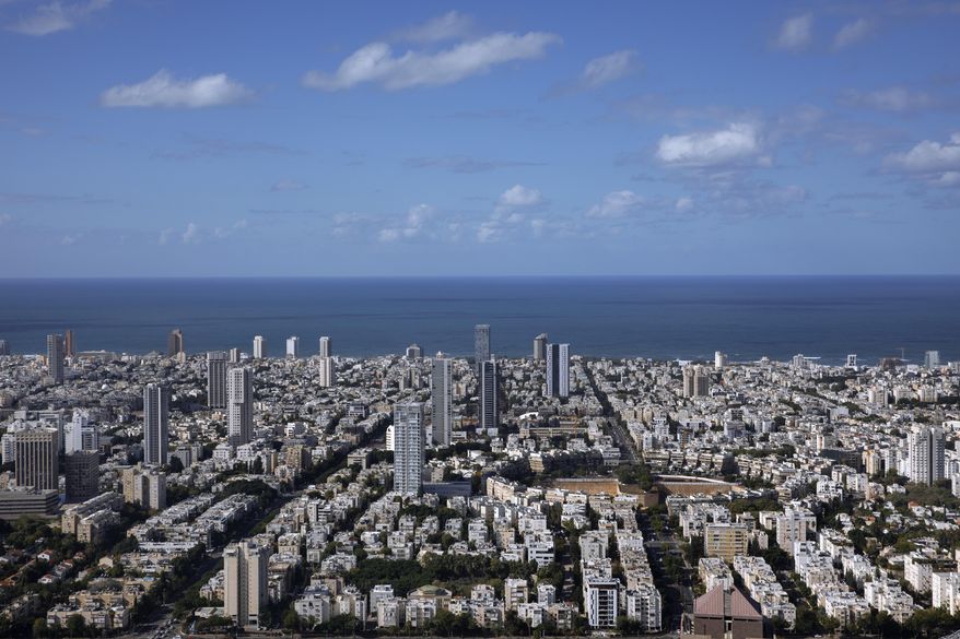 A general view shows the center of Tel Aviv, Israel, Thursday, Dec. 2, 2021. Prime Minister Benjamin Netanyahu has vowed to shut down Al Jazeera’s operations in Israel, calling it a “terror channel” that spreads incitement, after parliament passed a law clearing the way for the closure. (AP Photo/Oded Balilty, File)