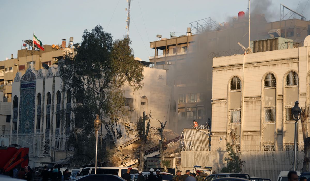 NextImg:Syria says an Israeli airstrike destroyed Iran’s consular building in Damascus, with several deaths