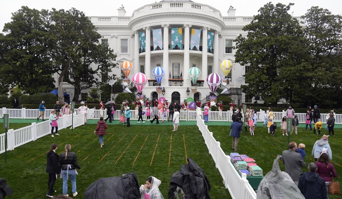 NextImg:White House Easter egg roll drawing a huge crowd after storm-delayed start