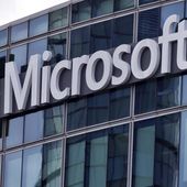 The Microsoft logo is seen in Issy-les-Moulineaux, outside Paris, France, April 12, 2016. (AP Photo/Michel Euler, File)