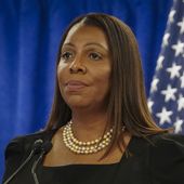 New York Attorney General Letitia James speaks during a press briefing, Feb. 16, 2024, in New York. A New York man has been charged with sending death threats to James and the Manhattan judge who presided over former President Donald Trump’s civil suit. (AP Photo/Bebeto Matthews, File)