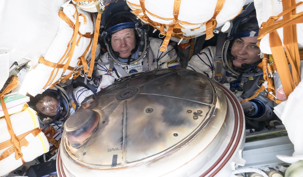 NextImg:A Soyuz capsule carrying 3 crew from the International Space Station lands safely in Kazakhstan