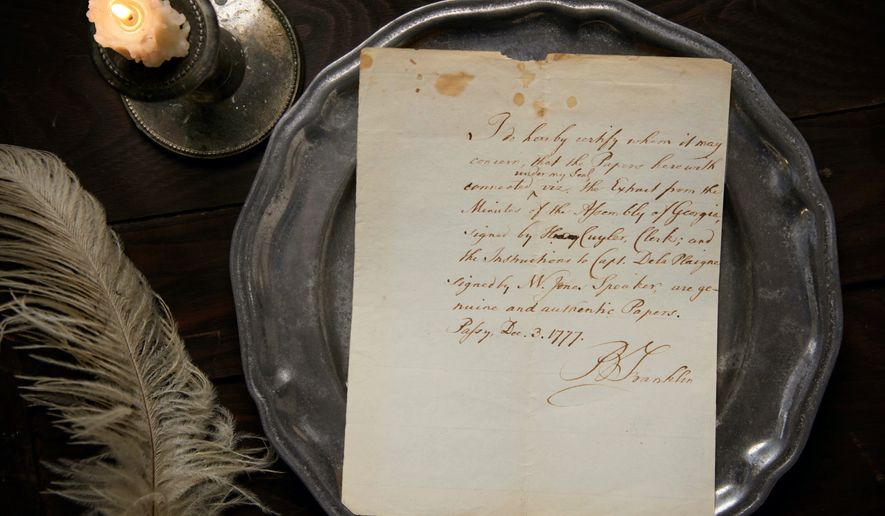 The Raab Collection — an international firm that buys and sells important historical documents — have unveiled a remarkable letter penned on Dec. 3, 1777 by founding father Benjamin Franklin. (Image courtesy of the Raab Collection)