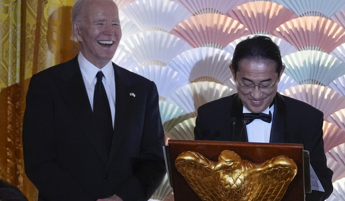 NextImg:Kishida cracks jokes, invokes ‘Star Trek’ as he and Biden toast U.S.-Japan alliance at state dinner