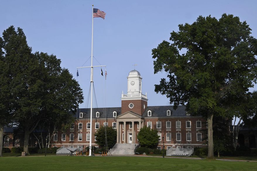 The United States Coast Guard Academy is seen, Sept. 14, 2020, in New London, Conn. (AP Photo/Jessica Hill, File)