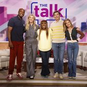 From left: Hosts of the CBS talk show &quot;The Talk&quot; Akbar Gbajabiamila, Amanda Kloots, Sheryl Underwood, Jerry O’Connell and Natalie Morales pose for a photo for the season 14 premiere which aired Feb. 23, 2023. The talk show is ending after its 15h season in December, CBS confirmed Friday, April 12, 2024. (Sonja Flemming /CBS via AP)