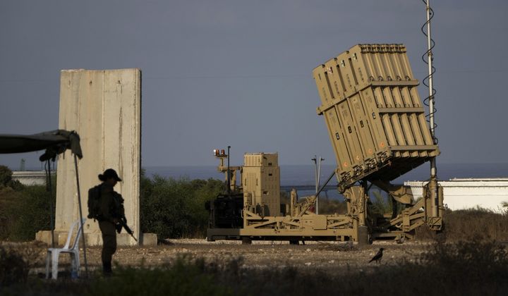 A battery of Israel&#x27;s Iron Dome defense missile system, deployed to intercept rockets, sits in Ashkelon, southern Israel, Aug. 7, 2022. An incoming attack by Iranian drones and ballistic missiles Sunday, April 14, 2024, poses the latest challenge to Israel’s air defense system, which already has been working overtime to cope with incoming rocket, drone and missile attacks throughout the six-month war against Hamas. (AP Photo/Ariel Schalit) **FILE**