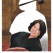 Supreme Court and Justice Sonia Sotomayor illustration by Alexander Hunter/The Washington Times