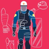 Police and next-generation protective gear illustration by Linas Garsys / The Washington Times