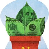 Artificial intelligence (AI) and the American economy illustration by Greg Groesch / The Washington Times