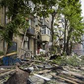 In this photo provided by the Dnipropetrovsk Regional Military Administration, a view of the damage after Russia&#x27;s attack on residential building in Dnipro, Ukraine, Friday, April 19, 2024. (Dnipropetrovsk Regional Military Administration via AP Photo)