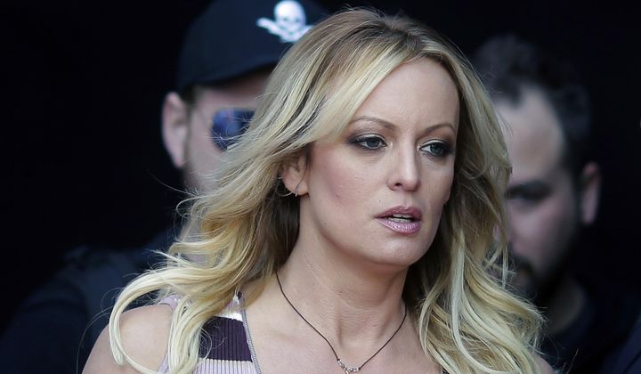 Stormy Daniels arrives at an event in Berlin, on Oct. 11, 2018. (AP Photo/Markus Schreiber, File)