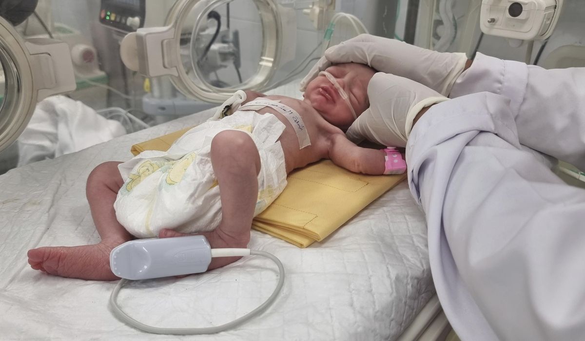 NextImg:A Palestinian baby in Gaza is born an orphan in an urgent cesarean section after an Israeli strike