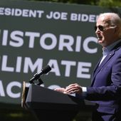 President Joe Biden speaks at Prince William Forest Park on Earth Day, Monday, April 22, 2024, in Triangle, Va. Biden is announcing $7 billion in federal grants to provide residential solar projects serving low- and middle-income communities and expanding his American Climate Corps green jobs training program. (AP Photo/Manuel Balce Ceneta)