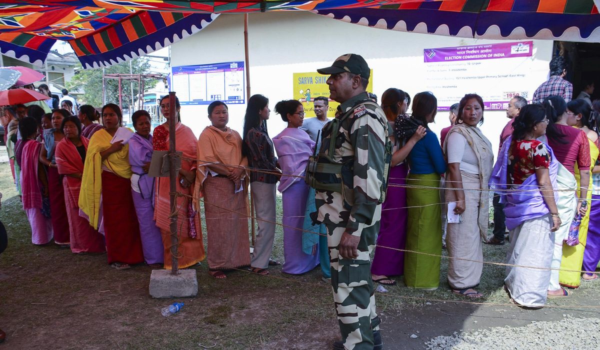 NextImg:Some voters in northeast India go back to the polls after violence disrupts first day of election