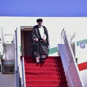 In this photo released by Pakistan&#x27;s Ministry of Foreign Affairs, Iranian President Ebrahim Raisi gets down from plane upon his arrival in Islamabad, Pakistan, Monday, April 22, 2024. Raisi arrived in Islamabad on a three-day visit on Monday, during which he will discuss a range of issues with authorities in Pakistan&#x27;s capital, officials said. (Ministry of Foreign Affairs via AP)
