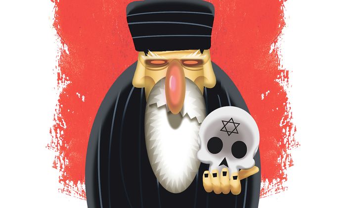 Iran ruler and exterminating Israel illustration by Alexander Hunter/The Washington Times