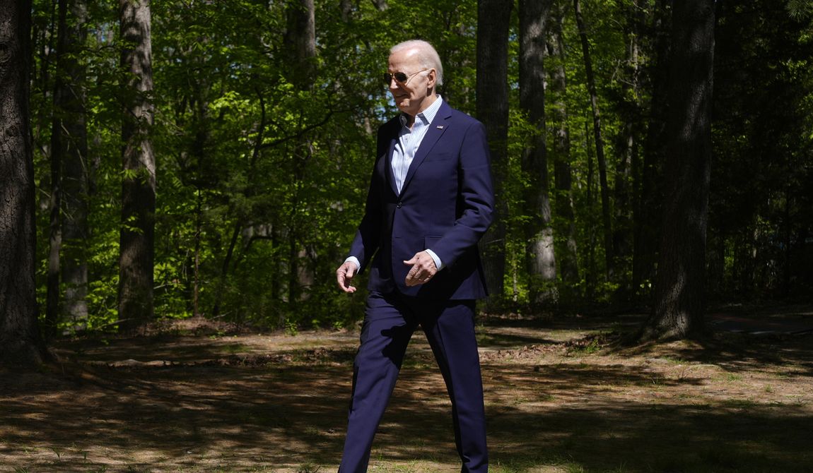 President Joe Biden arrives to speak at Prince William Forest Park on Earth Day, Monday, April 22, 2024, in Triangle, Va. (AP Photo/Manuel Balce Ceneta) ** FILE **