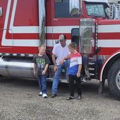 This undated family photo shows David Schultz with his two sons. The body of an Iowa trucker who went missing just before Thanksgiving has been found, according to his wife. The Iowa Department of Public Safety said Wednesday, April 25, 2024, that a body was found in a farm field near where David Schultz&#x27;s semi was found parking on a two-lane highway. (Family photo via AP)