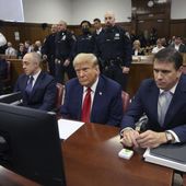 Former President Donald Trump appears at Manhattan criminal court before his trial in New York, Thursday, April 25, 2024.(Spencer Platt/Pool Photo via AP)