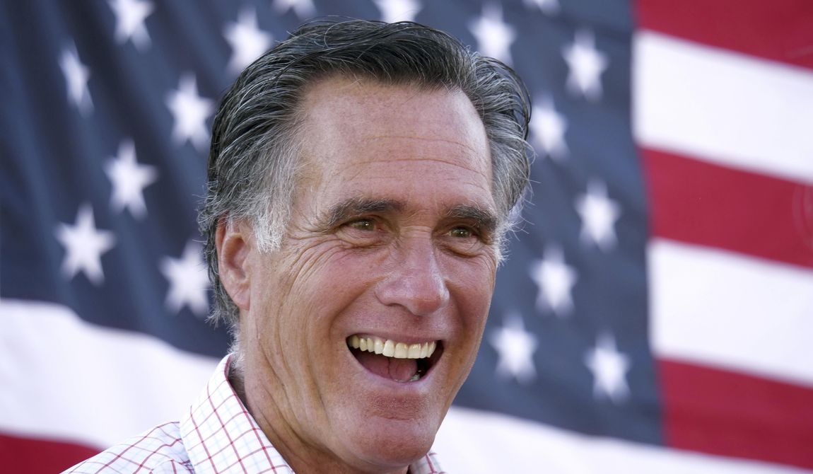 Mitt Romney smiles during a campaign event, June 20, 2018, in American Fork, Utah. (AP Photo/Rick Bowmer, File)