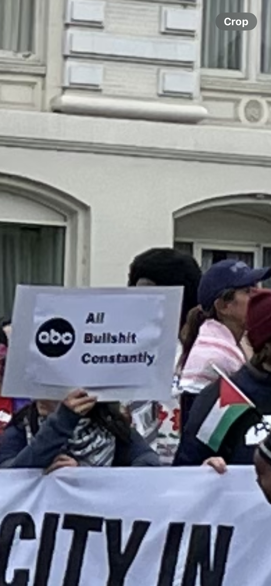 Protesters descended on The Washington Hilton Saturday where President Biden plans to speak at the annual White House Correspondents' Dinner. Photo credit: Kayla Wood / The Washington Times.