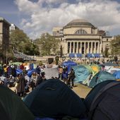Pro-Palestinian demonstration encampment is seen at the Columbia University, Friday, April 26, 2024, in New York. (AP Photo/Yuki Iwamura)