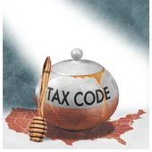 Economic growth and the tax code illustration by Alexander Hunter/The Washington Times
