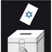 Jews voting in election illustration by Alexander Hunter/The Washington Times
