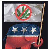 Legalizing cannabis (marijuana) and conservatives (Republican) illustration by Greg Groesch / The Washington Times