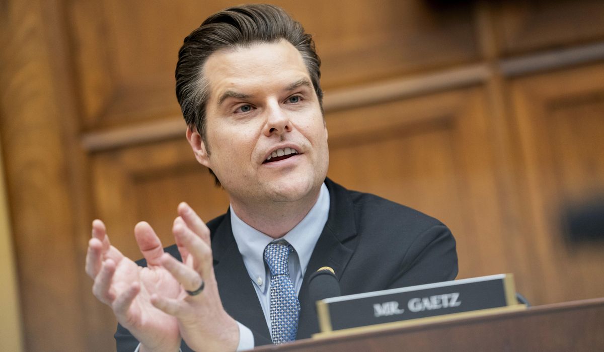 NextImg:Matt Gaetz badgers Kevin McCarthy on convention floor at RNC