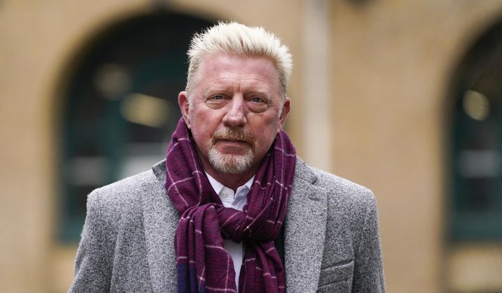 Former tennis player Boris Becker arrives at Southwark Crown Court, in London, Friday, April 8, 2022. German tennis legend Boris Becker was discharged from bankruptcy court in London after a judge found on Wednesday, May 1, 2024, that he had done “all that he reasonably could do” to repay creditors nearly 50 million pounds. (AP Photo/Alberto Pezzali, File)
